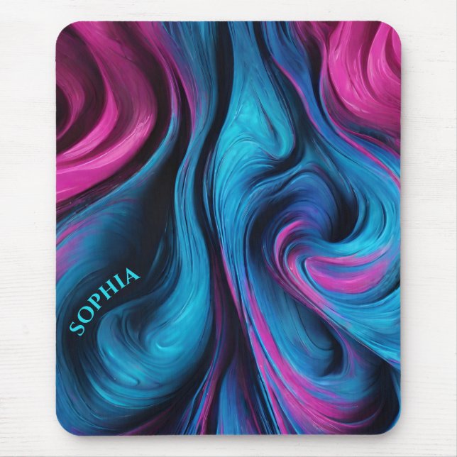 Mousepad Presentes modernos para ela - Azul e Rosa- (Frente)