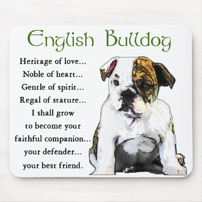 Mousepad Presentes para Bulldog Inglês (Frente)