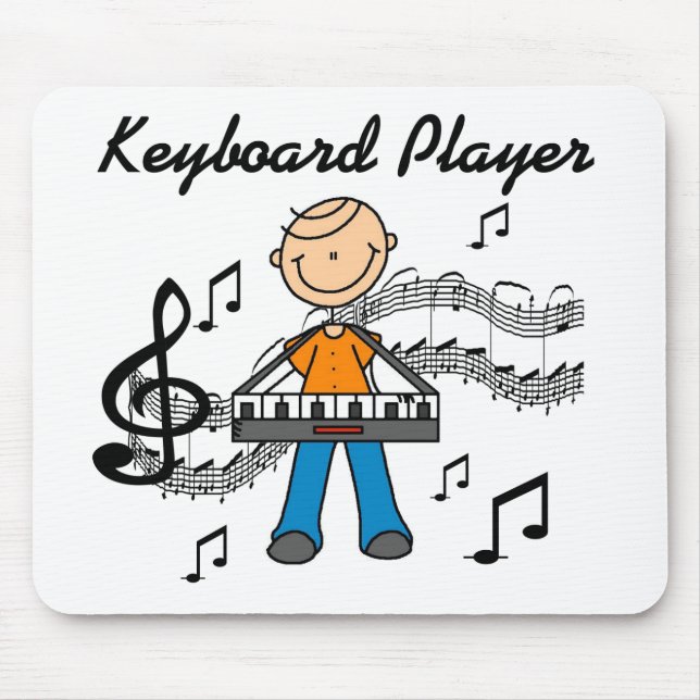 Mousepad Presentes para Desenhista de Homem Tocando Teclado (Frente)