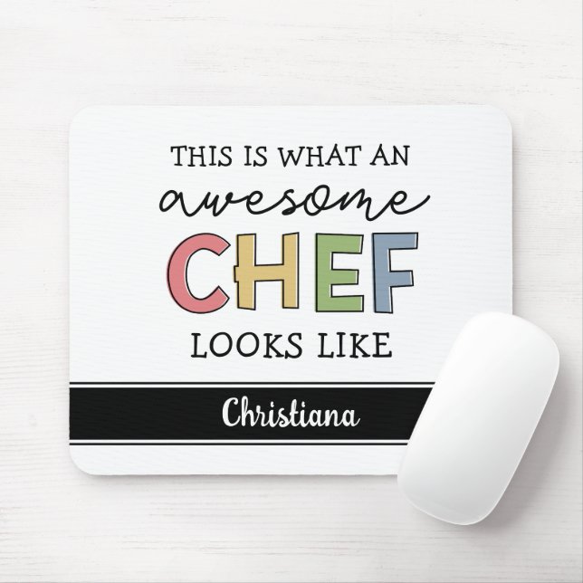 Mousepad Presentes personalizados incríveis de chef | Melho (Com mouse)