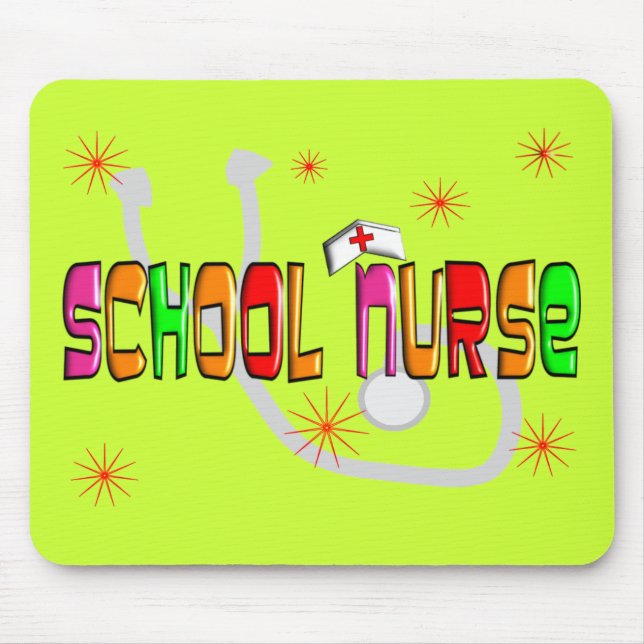 Mousepad Presentes & t-shirt da enfermeira da escola (Frente)
