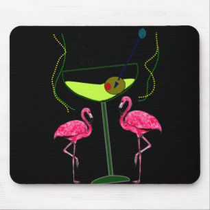 Mousepad Presentes tropicais da arte do flamingo