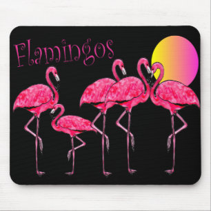 Mousepad Presentes tropicais da arte do flamingo