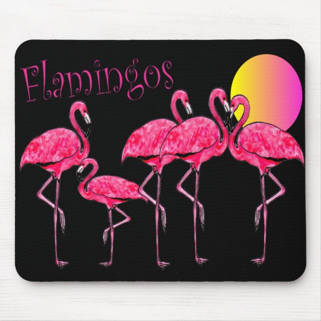 Mousepad Presentes tropicais da arte do flamingo (Frente)