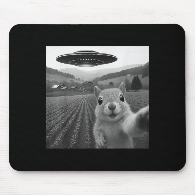 Mousepad Presépio de Esquilo Com Presente Divertido de Ufo  (Frente)