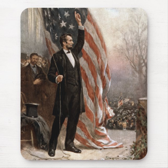 Mousepad Presidente Abraham Lincoln que dá um discurso (Frente)
