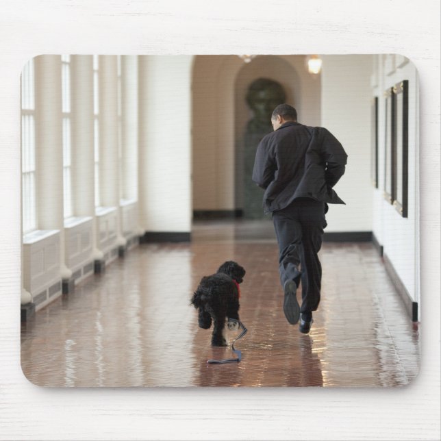 Mousepad Presidente Barack Obama e Bo (Frente)