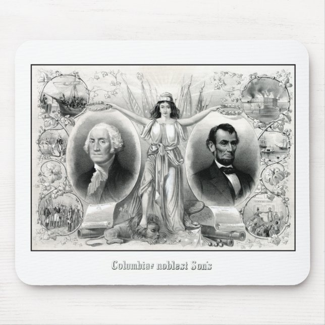 Mousepad Presidentes Washington e Lincoln (Frente)