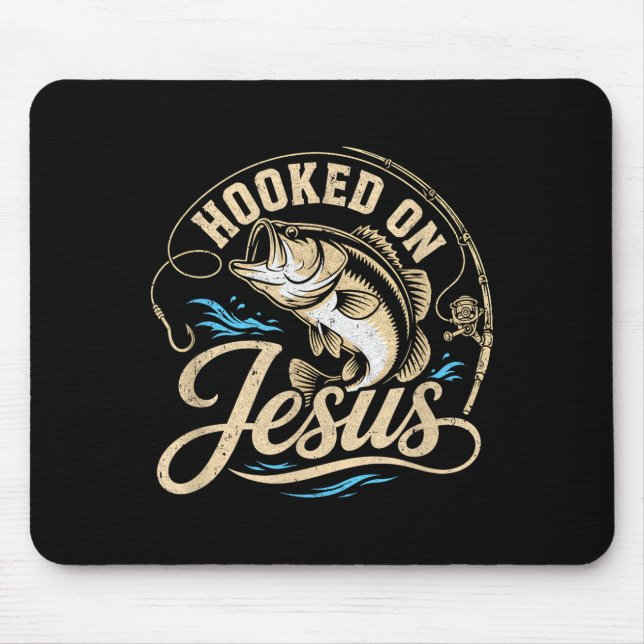 Mousepad Presos a Jesus pesca cristã robalo fé (Frente)