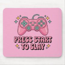 Pressione Start to Slay - Gamer Girl Kawaii Mousep