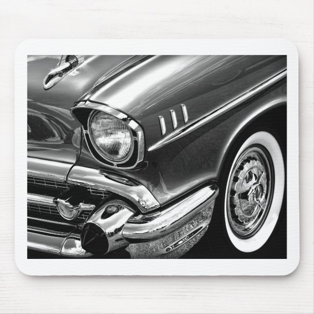 Mousepad Preto 1957 & branco do Bel Air de Chevrolet (Frente)