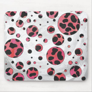 Mousepad Preto Dalmatian e vermelho com bolinhas