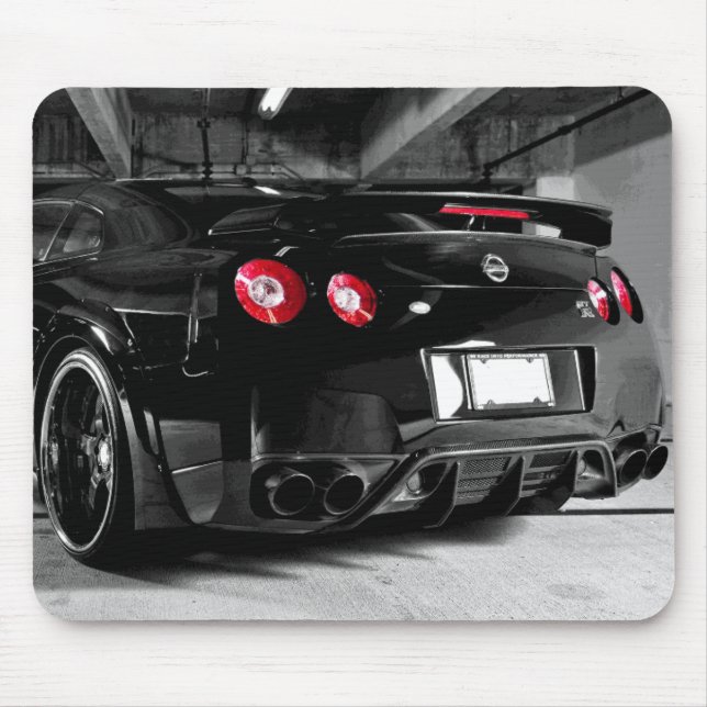 Mousepad Preto de alta qualidade de Nissan GT-R (Frente)