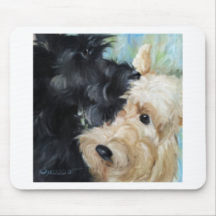 Mousepad Preto e arte escocesa wheaten do scottie do