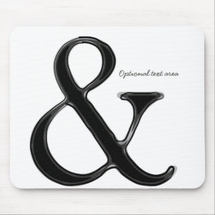 Mousepad Preto e Branco Ampersand Chic Moderno Personalizad
