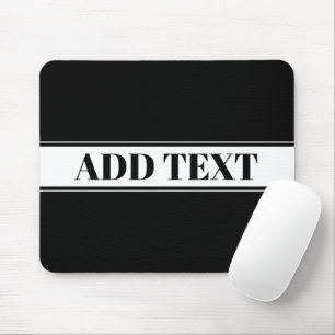 Mousepad Preto e Branco com Nome Personalizado em Listra