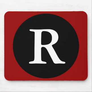 Mousepad Preto e Branco com R Inicial / Letra R Ve
