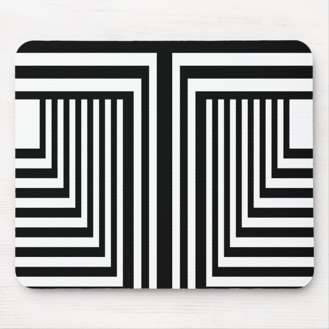 Mousepad Preto e Branco com risca (Frente)