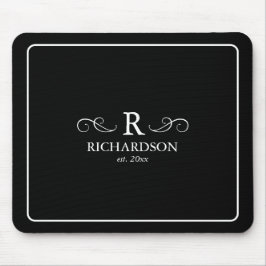 Mousepad preto e branco Elegante