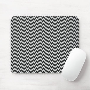 Mousepad Preto e Branco Listras Chevron Vintage Novo