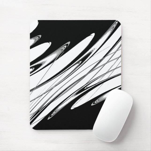 Mousepad Preto e Branco Moderno (Com mouse)