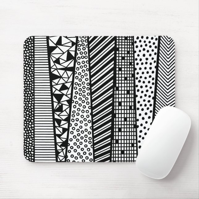 Mousepad Preto e branco - padrão moderno (Com mouse)