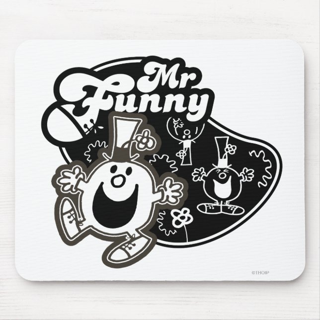 Mousepad Preto e Branco Sr. Funny (Frente)