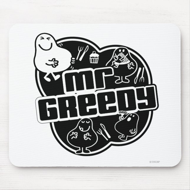 Mousepad Preto e Branco Sr. Greedy (Frente)