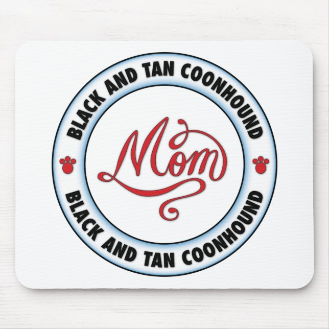 Mousepad PRETO E mamã do COONHOUND do TAN (Frente)