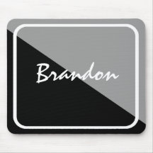 Mousepad Preto e Prateado Personalizado de Baixo P