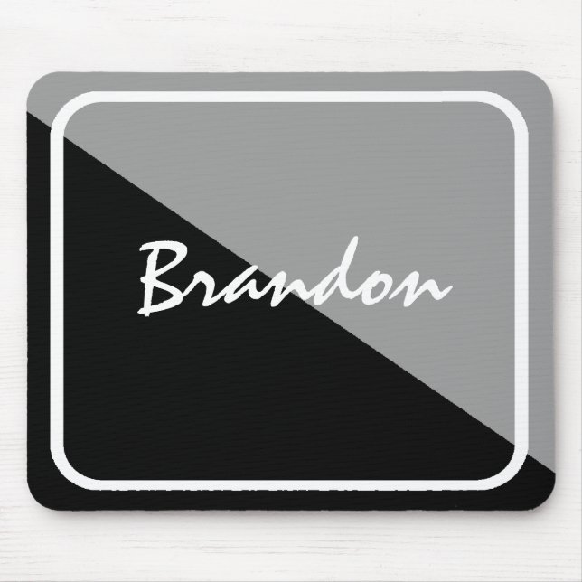 Mousepad Preto e Prateado Personalizado de Baixo P (Frente)