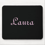Mousepad Preto e Rosa Elegante<br><div class="desc">Eu uso um mouse destacável com meu laptop todos os dias por uma variedade de razões. Assim,  um mouse pad ainda é importante para mim. Este é um simples,  mas elegante mouse pad cuja beleza se encontra nas cores e no estilo das letras. Aproveite. Personalizável. Por Sharon Lee Hudson.</div>