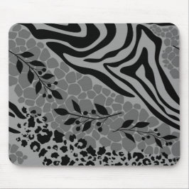 Mousepad Preto-leopardo e prata