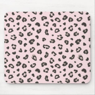 Mousepad Preto no bloco de notas de impressão leopardo rosa