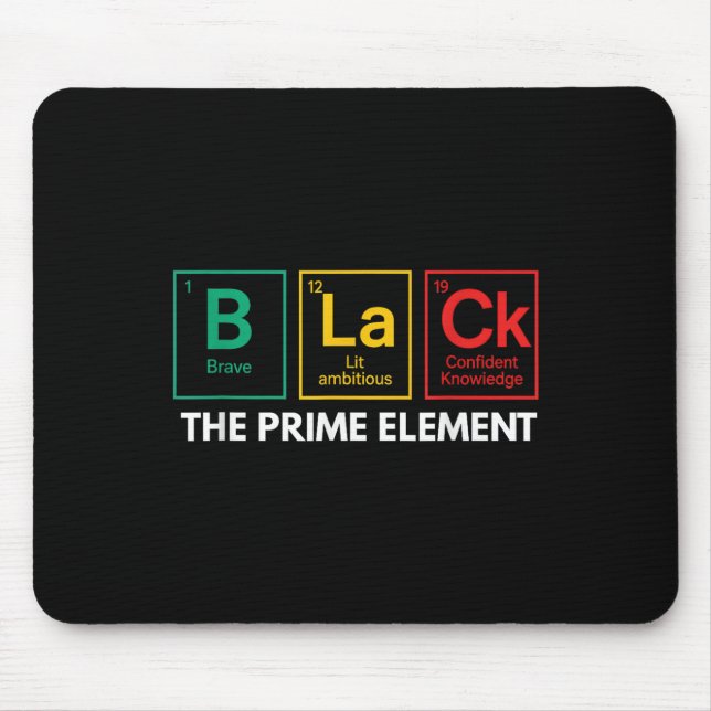 Mousepad Preto O Elemento Primário do Histórico Preto Perío (Frente)