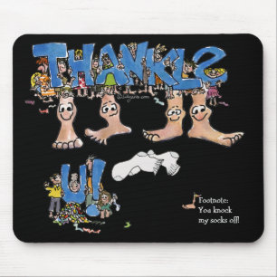 Mousepad Preto Obrigado Pés