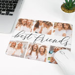 Mousepad Preto | Pad do Mouse Collage de Fotografias dos Me<br><div class="desc">Comemore a amizade com seus laços com este legal painel de músicas com colagem de fotos,  com 6 fotos favoritas,  com "melhores amigos" no centro,  em letras pretas de letras escritas caligrafia.</div>