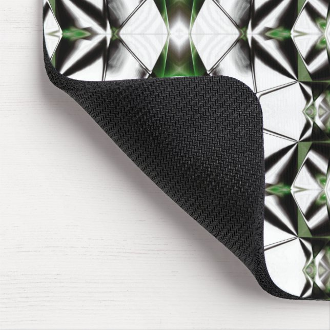 Mousepad Preto para branco com verde, linhas virtuais repet (Canto)
