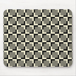 Mousepad Preto retro & teste padrão de Tan