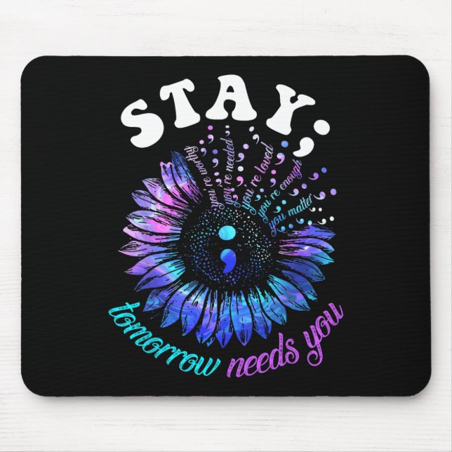 Mousepad Prevenção ao suicídio A permanência amanhã precisa (Frente)