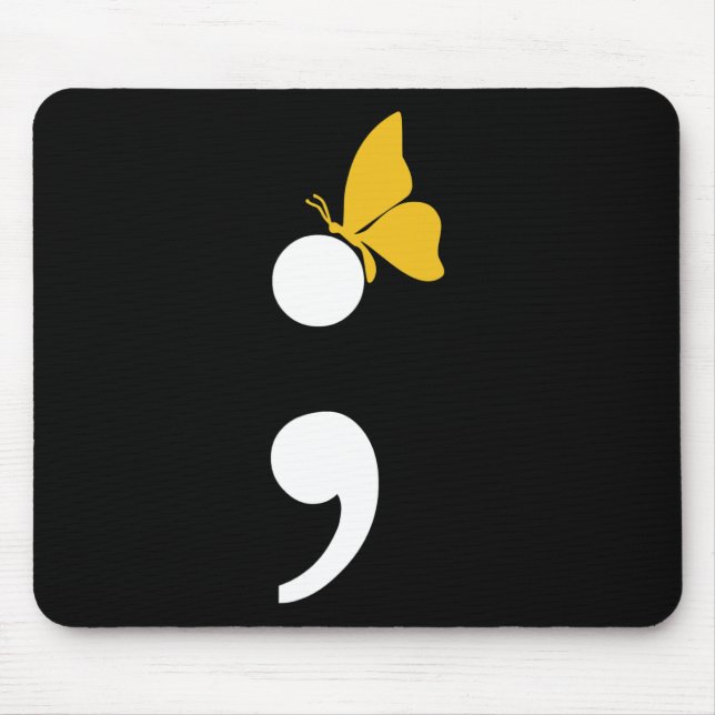 Mousepad Prevenção ao Suicídio Borboleta Ponto e Vírgula De (Frente)