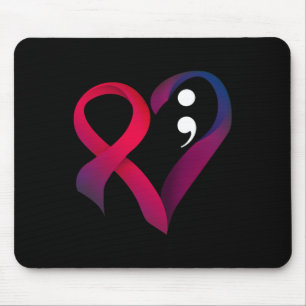 Mousepad Prevenção ao suicídio Coração Semicolão Saúde Ment