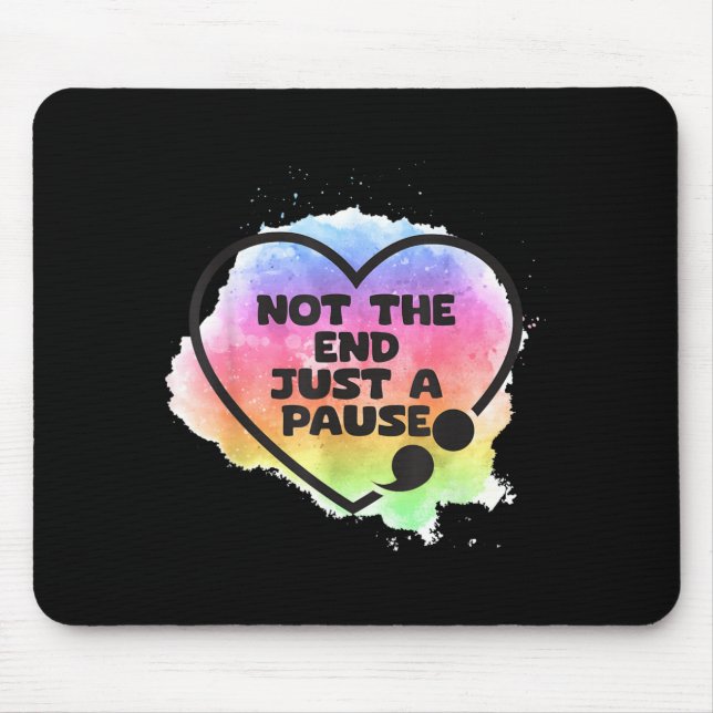 Mousepad Prevenção de Ponto e Vírgula Não Termina Só Pausa  (Frente)