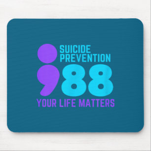 Mousepad Prevenção de Suicídio Ponto e Vírgula Saúde Mental