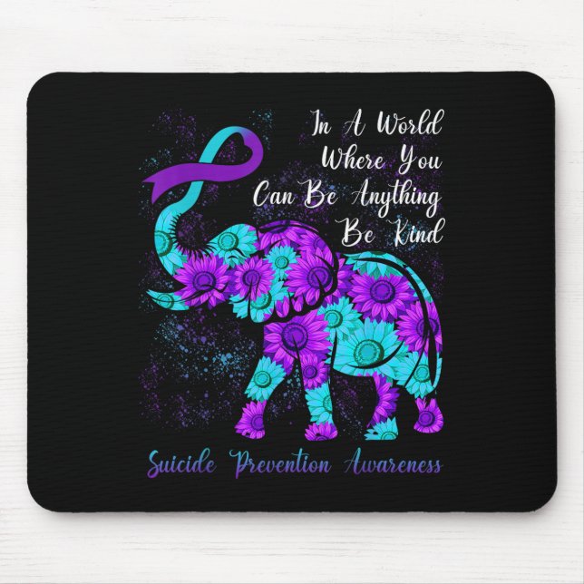 Mousepad Prevenção do Suicídio Conscientização Teal Lilás G (Frente)
