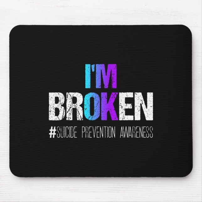 Mousepad Prevenção Do Suicídio Do Teal E Da Fita Roxa A (Frente)