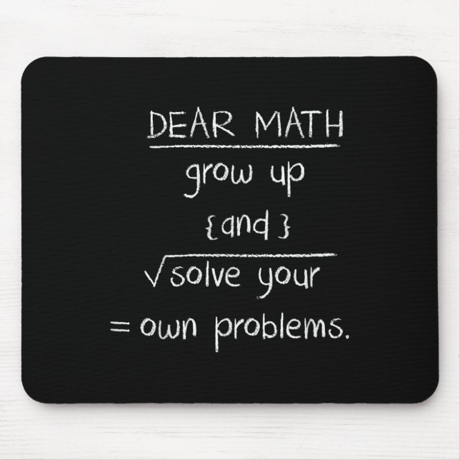 Mousepad Prezada citação Engraçada Matemática (Frente)
