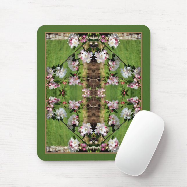 Mousepad Primavera, Cor-De-Rosa E Abstrato de Brilhos Branc (Com mouse)