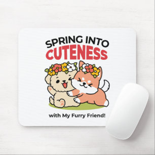 Mousepad Primavera dentro da cutena - Ilustração Adorável d