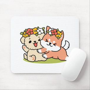Mousepad Primavera dentro da cutena - Ilustração Adorável d